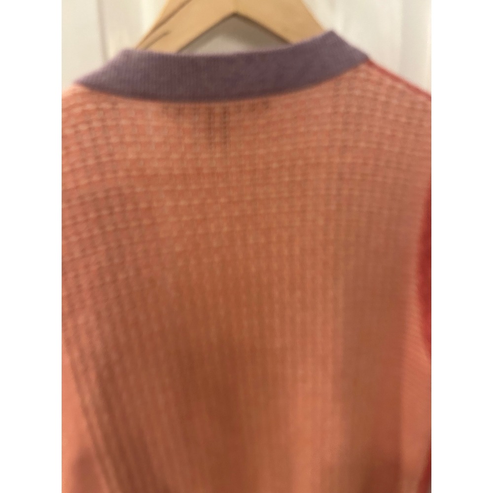 Marc by Marc Jacobs Colorblock Waffle Knit Cardigan Sweater Orange Purple Mens M - Picture 7 of 8